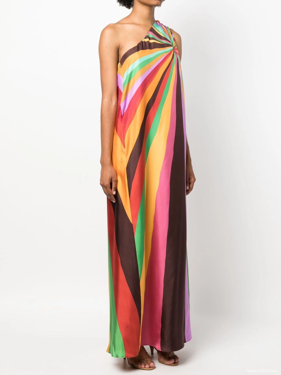 Affordable maxi dress Women Versace silk one-shoulder 0407